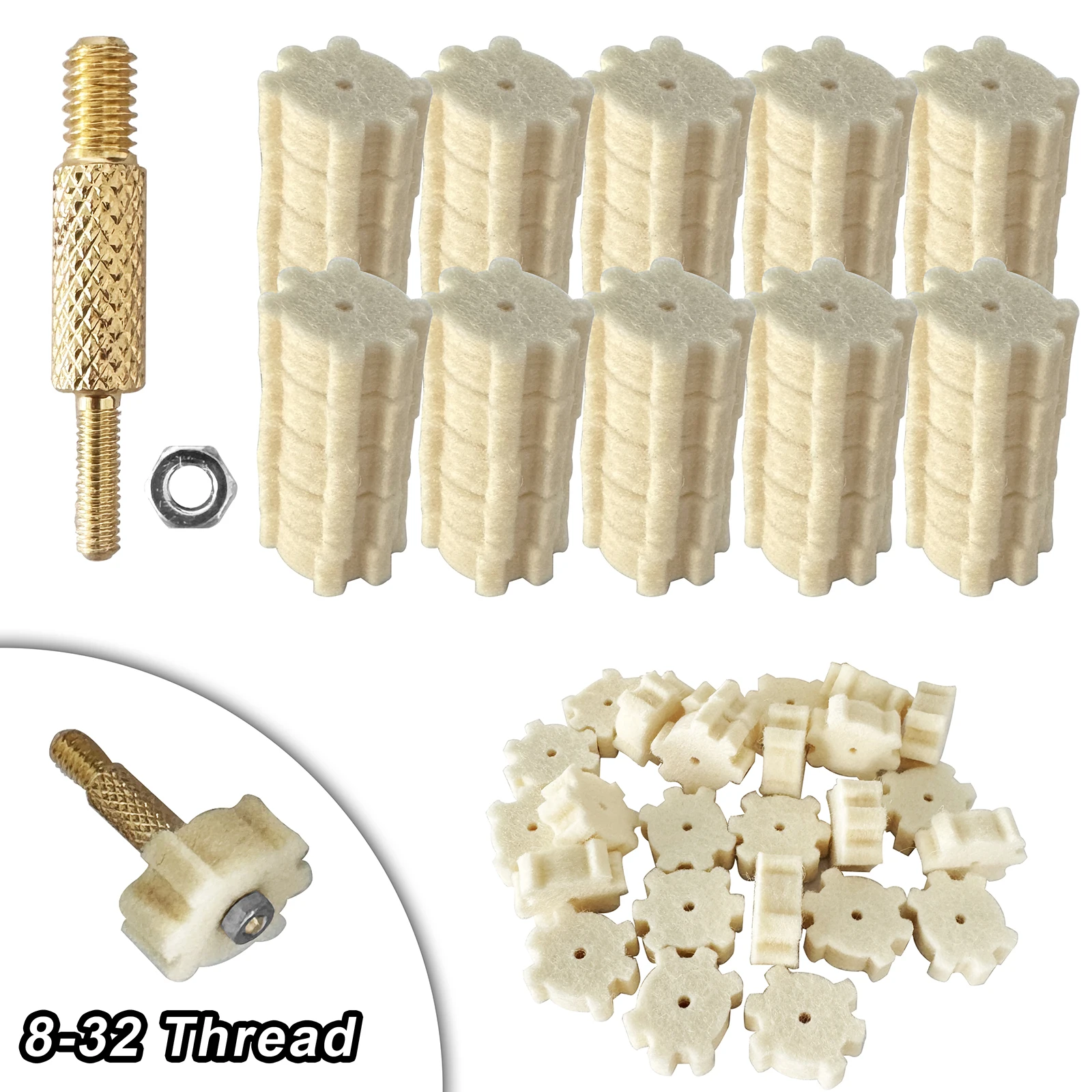 Kit limpieza armas felt adaptador Calibres .22 .223 5.56 .30 7.62 - imagen 4