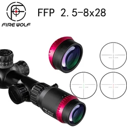 Fire Wolf QZ FFP 2,5-8x28 Mira Táctica Iluminada Verde/Rojo