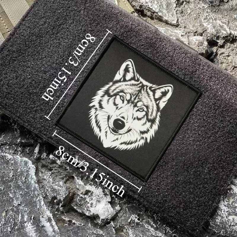 Parche "lobo", tácticas militares, insignia de moral, impresión de gancho y bucle, mochila, accesorios de decoración de ropa, pegatinas, brazalete - imagen 4