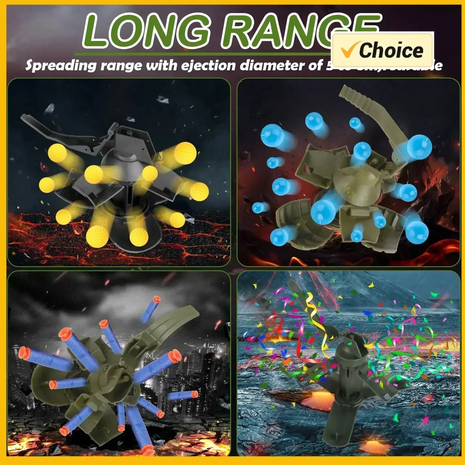 FTactical Airsoft-granadas de mano de juguete, 1 Uds., modelo M26 de plástico, anillo de tracción de impacto alimentado por resorte, juguete de Granada de agua para regalo de 14 años - imagen 4