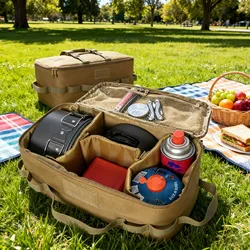 Bolsa de almacenamiento de tanque de Gas para acampar al aire libre, bolsa de Picnic resistente a impactos, bolsa de herramientas multifuncional, equipo de Camping, bolsa de utensilios de cocina