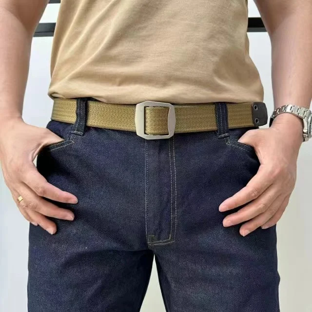Cinturón táctico de titanio, cinturón de nailon elástico para hombre, cinturón tejido de lona para deportes al aire libre - imagen 2