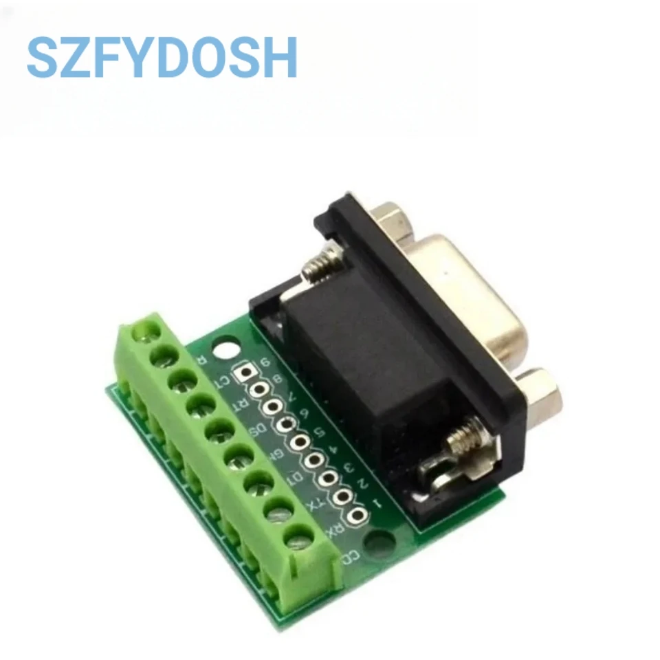 Adaptador DB9 macho hembra, módulo de terminales de señales, RS232, RS485, serie a Terminal, conector de 9 pines y 9 orificios - imagen 4