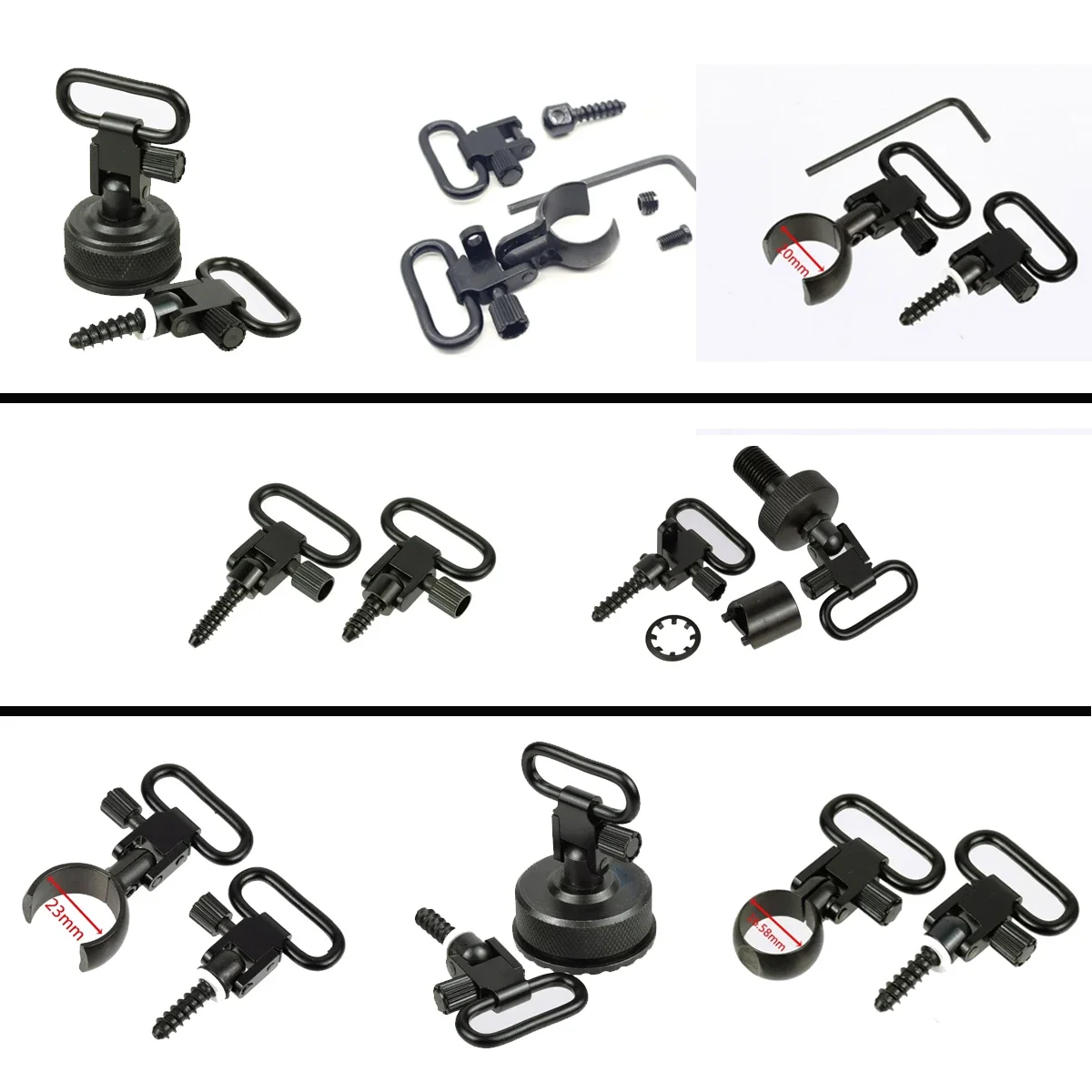 Juego de adaptadores giratorios de eslinga desmontable rápido de Metal táctico Mossberg 500 Remington 870 1100 para Rifle Shotgun Express 20GA 12GA - imagen 2