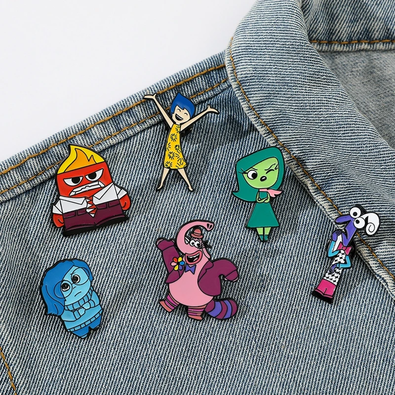 Nuevo broche Inside Out de Disney, personaje de dibujos animados de Anime, bonito Pin esmaltado, mochila Intensa Mente, ropa, insignia de Metal, regalo - imagen 5