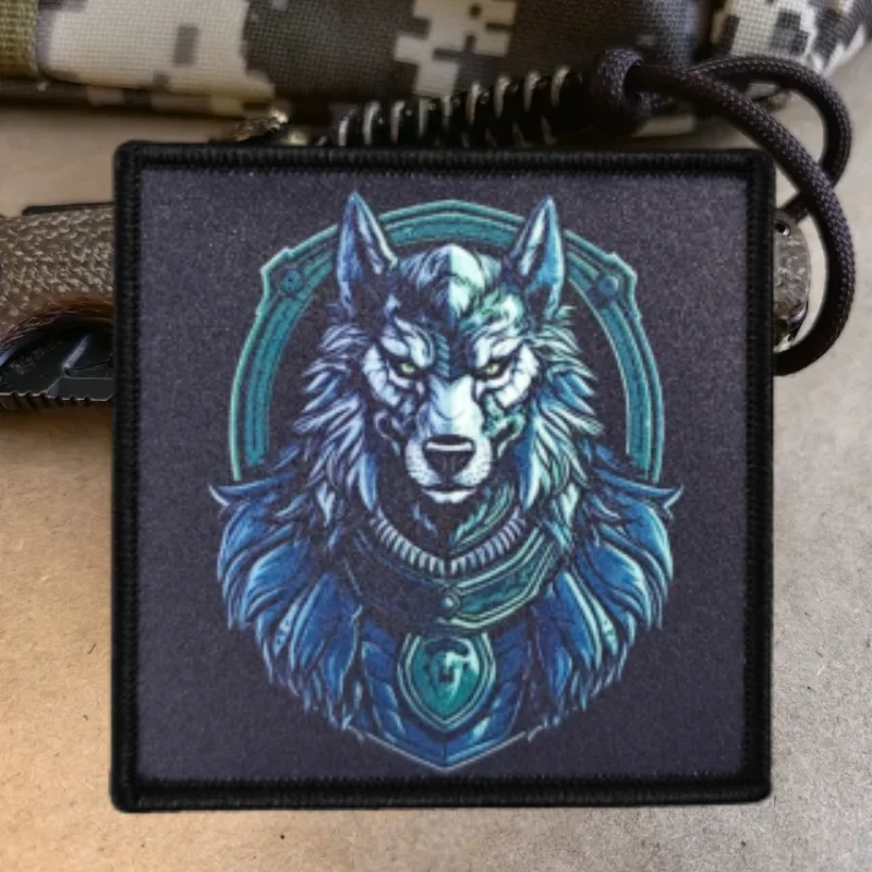 Parche con estampado de lobo militar, chaleco táctico, sombreros con gancho y bucle, insignia de moral, mochila, pegatinas decorativas, parches para brazalete para ropa