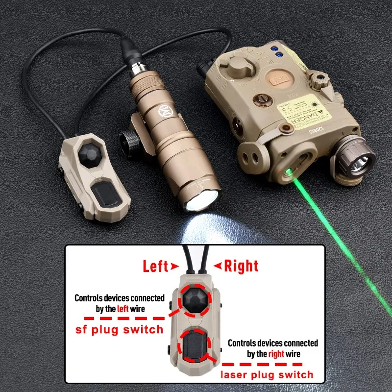 WADSN Airsoft Axoun mando a distancia ModButtonTail SF Crane Plug interruptor de presión Dual Fit PicatinnyMlok Keymod PEQ NGALTactical Flashlight - imagen 2