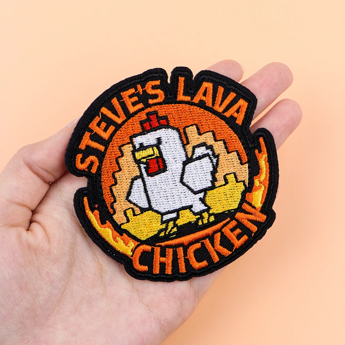 Parche de hierro para juegos de píxeles, parche para ropa, parche bordado de pollo divertido, accesorios de ropa, pegatinas de costura