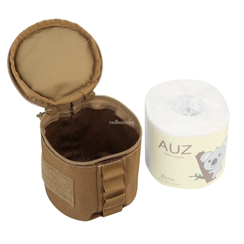 Bolsa de almacenamiento de rollo de papel al aire libre, estuche de pañuelos estilo Molle militar táctico, soporte de almacenamiento de papel higiénico para acampar y senderismo - imagen 5