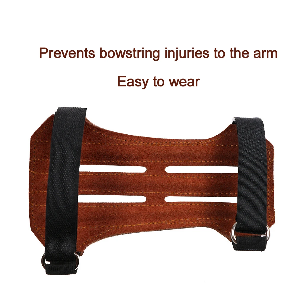 Protección de tiro con arco antimanchas para exteriores, protector de brazo de piel de vaca, protector de brazo de arco tradicional para caza americana - imagen 2
