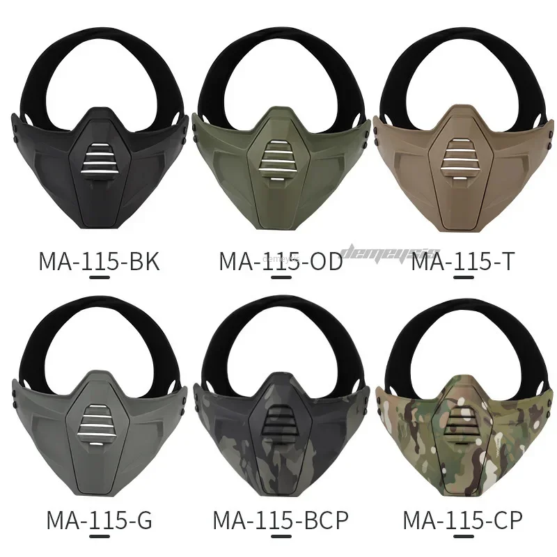 Máscaras tácticas de media cara CS juego máscara protectora Airsoft Paintball caza tiro Airsoftsports máscara - imagen 5