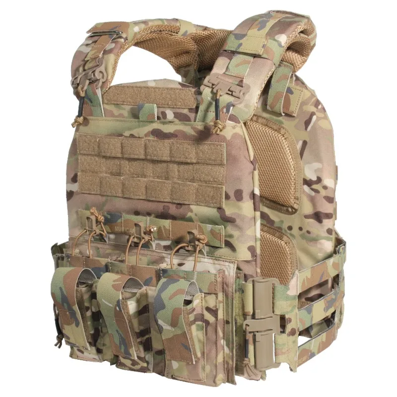 Chaleco táctico de camuflaje DRAGON EDGE, Correa Molle, liberación rápida, portador de placa de entrenamiento militar, Airsoft, armadura de caza al aire libre - imagen 5