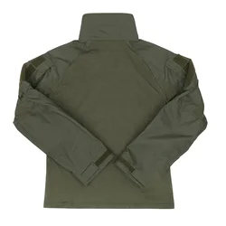 Camisas tácticas de manga larga para exteriores, camisa de combate con cremallera 1/4, camisetas de algodón Ripstop resistentes al desgaste de camuflaje Airsoft, ropa para hombre