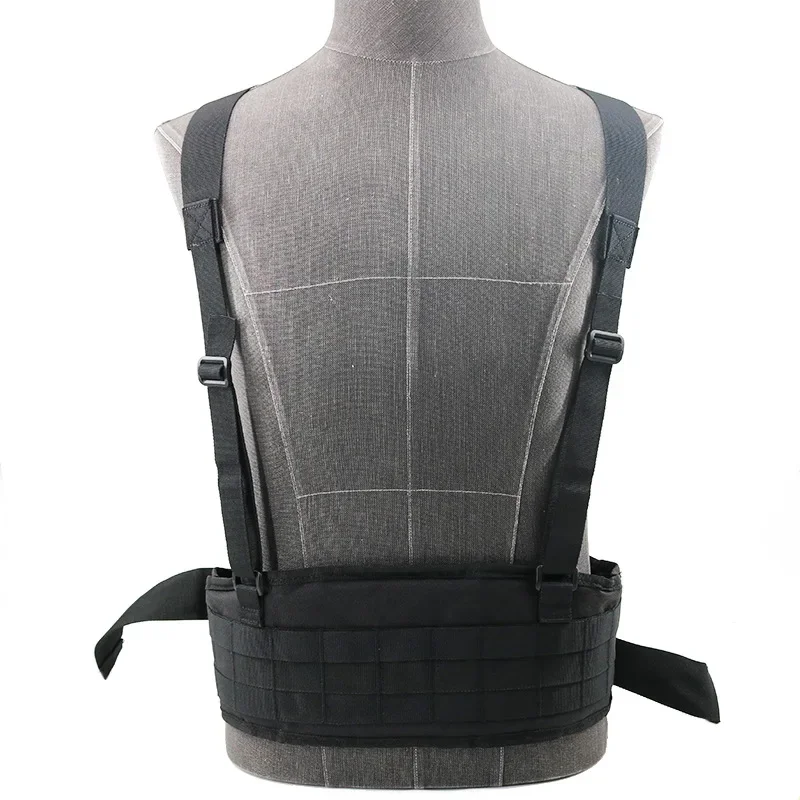 Chaleco táctico Molle con cinturón en forma de H para hombre, faja militar con correa para el hombro, chaleco con cinturón ajustable de caza acolchado suave - imagen 3