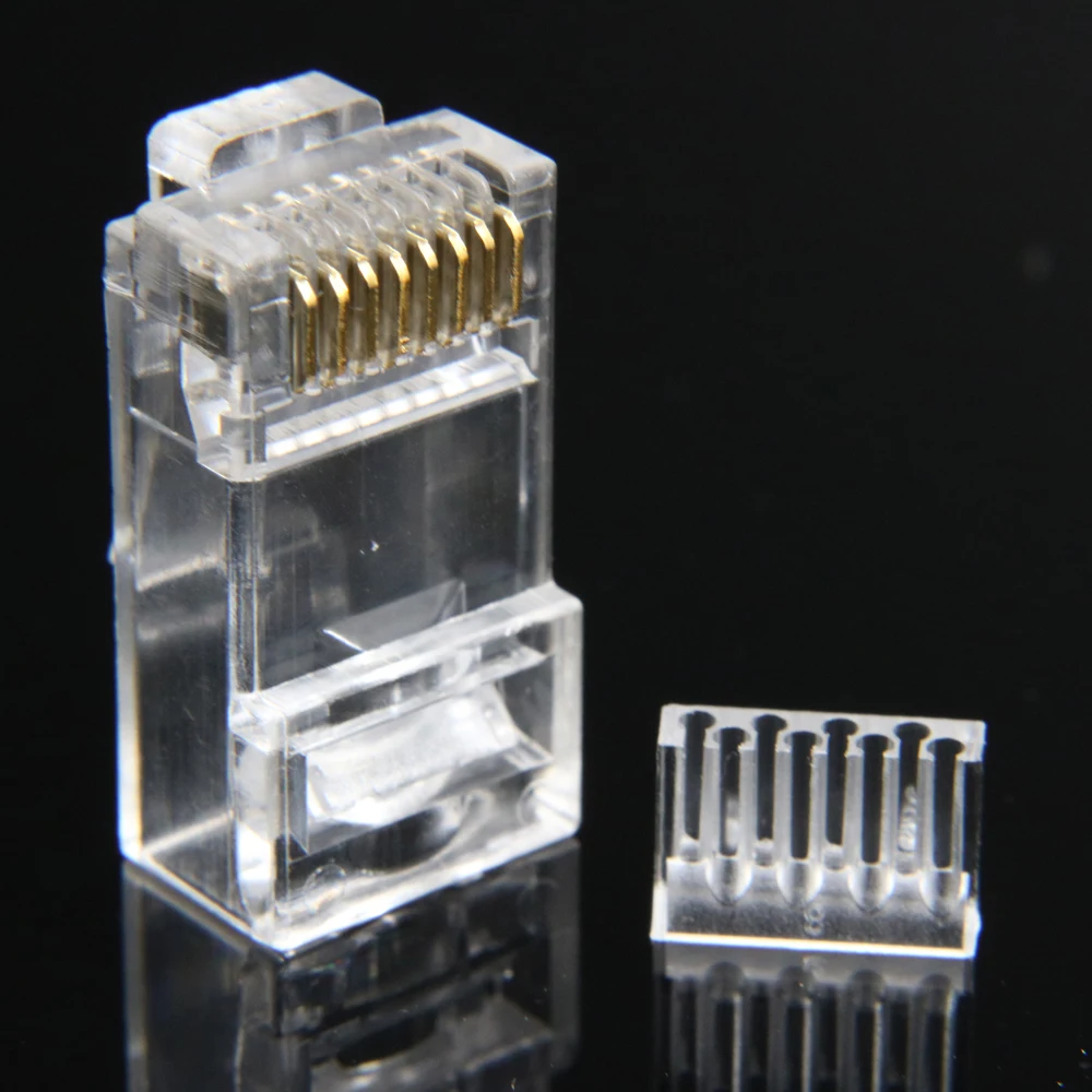 Xintylink-conector de cable ethernet rj45, conector de red lan cat6, rj 45, 8p8c, modular, cat 6, utp, sin blindaje, chapado en oro, 50 piezas - imagen 4