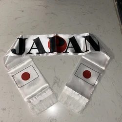 Bufanda japonesa deportiva doble cara satén con borlas, fútbol