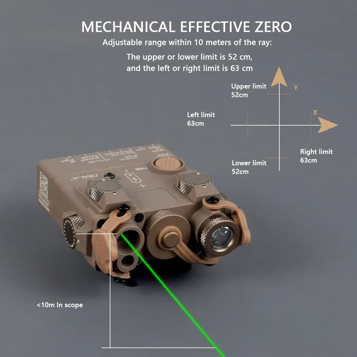 DBAL A2 táctico punto rojo láser Nylon IR luz LED linterna arma luz de caza DBAL-A2 PEQ MAWL accesorios AR15 - imagen 2