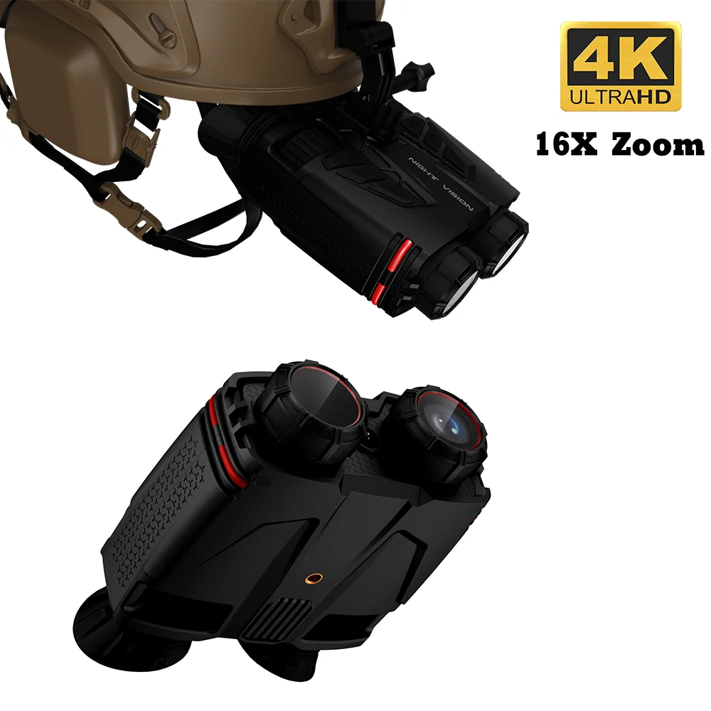 Binoculares de visión nocturna infrarroja montados en la cabeza WIFI NVC800 cámara telescópica Digital 4K UHD para caza Camping con Zoom 16X 48MP