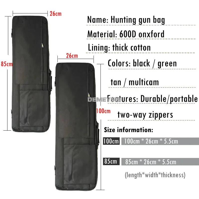 Bolsas de Rifle táctico para exteriores, funda de transporte acolchada, protección de hombro, 85 CM / 100 CM - imagen 2