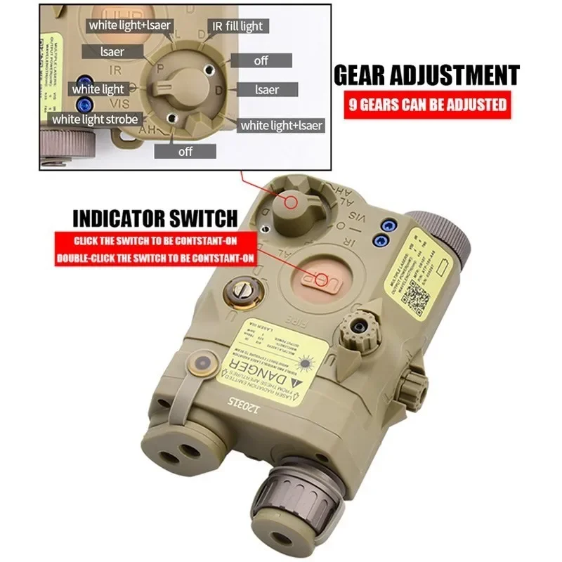 WADSN táctico PEQ 15 rojo/verde/azul láser IR luz de relleno SF M300 M600 linterna de caza AXON interruptor remoto accesorios Airsoft - imagen 3