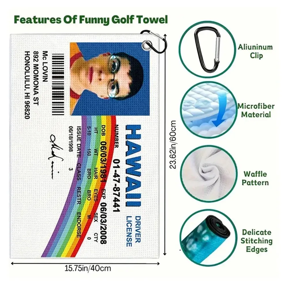Toalla de Golf con Clip extraíble, bolsas de Golf, divertida toalla Premium de microfibra, suave y cómoda, accesorios deportivos para golfistas, 1 ud. - imagen 3