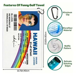 Toalla de Golf con Clip Extraíble - Microfibra Premium, Suave