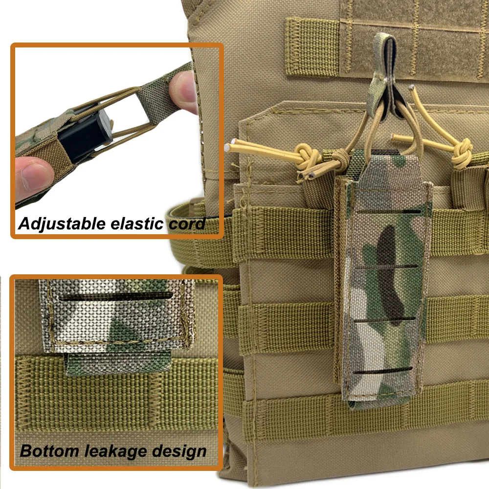 Bolsa táctica para revistas de pistola, bolsa individual extendida de 9mm, herramienta Molle, linterna, soporte para antorcha, accesorios de caza Airsoft - imagen 4