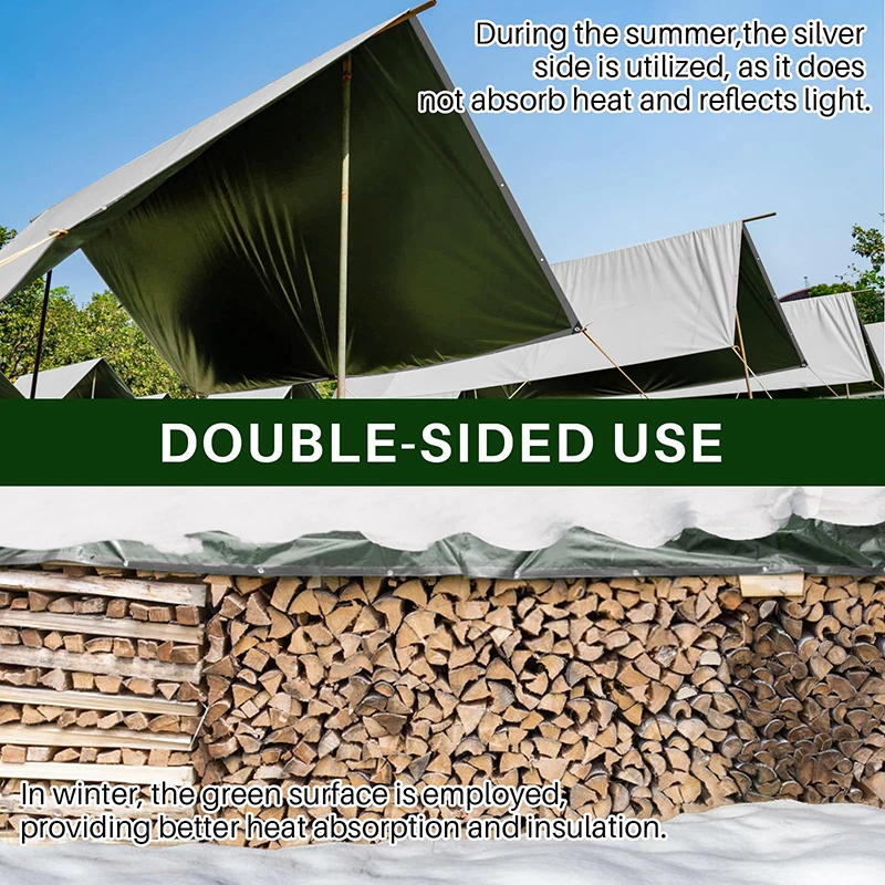 Lona impermeable de color verde y plateado, cubierta de lluvia Uv, lona de bloque, toldo para jardín, patio trasero, 2m x 2m x 3 m x 3 m x 3 m x 4m - imagen 5