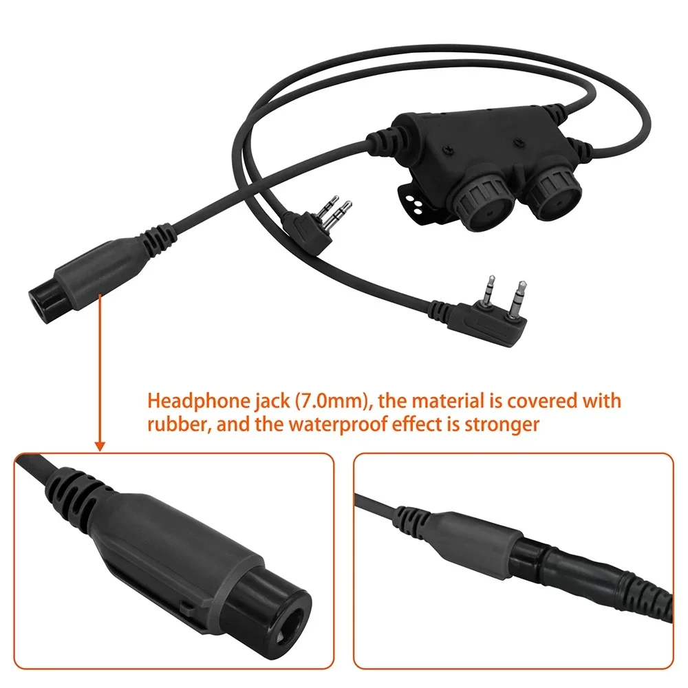 Auriculares tácticos de comunicación Dual tácticos U94 PTT con enchufe K de 2 pines para auriculares COMTAC SORDIN Shooting Airsoft para Baofeng - imagen 4