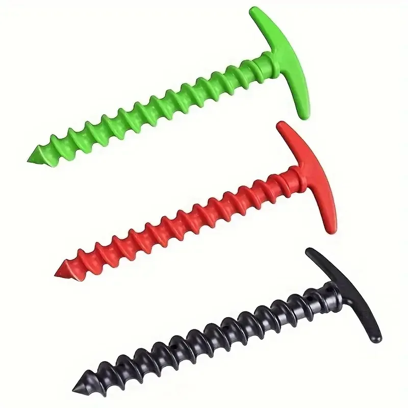 Estacas de anclaje de tornillo, clavijas para tienda de campaña al aire libre, clavos para el suelo, estacas para tienda de senderismo, pines, accesorios para tienda a prueba de viento, 10 Uds. - imagen 5