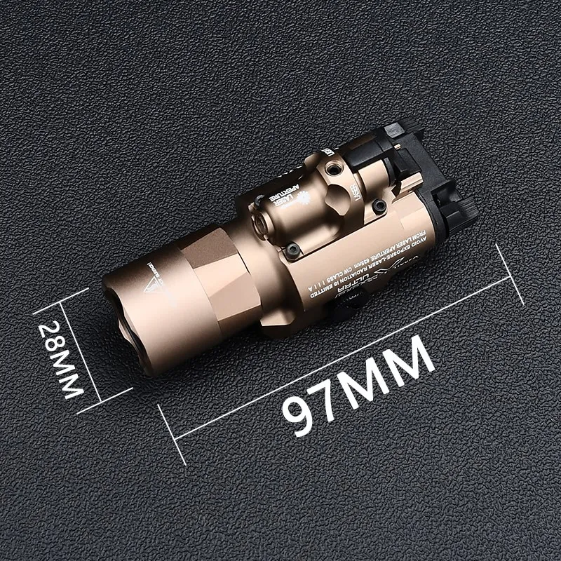 WADSN X400 X400U luz LED para arma táctica, láser rojo y verde, 510 lúmenes, Rifle de caza, linterna para pistola, riel Picatinny de 20MM - imagen 4