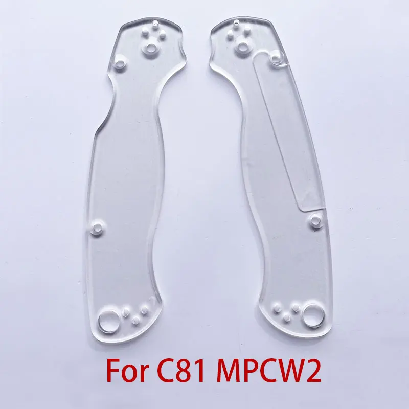 Parche de mango acrílico transparente Para 2 C81 MPCW2, Material de parche para cuchillo de araña, accesorios modificados DIY, 1 par - imagen 3