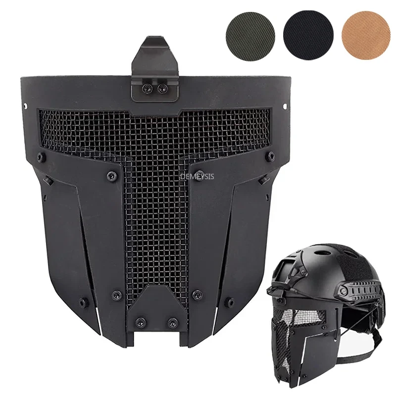 Máscara táctica protectora de media cara apta para casco rápido Airsoft Paintball CS tiro accesorios de caza