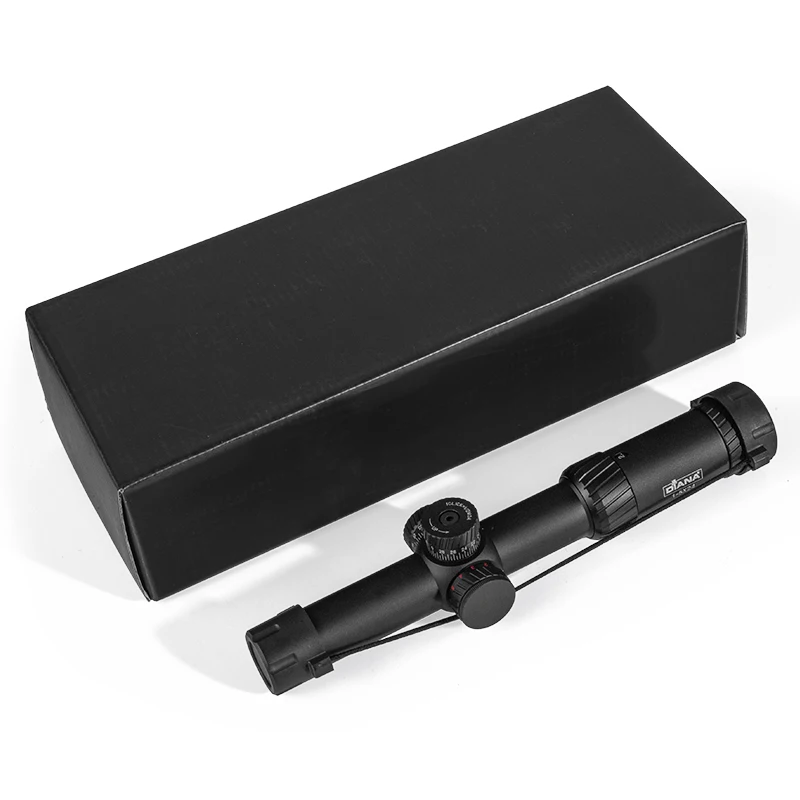 DIANA-mira óptica táctica para Rifle de caza, 1-5X24, con torreta cruzada iluminada en rojo y verde, alcance de bloqueo, espejo Airsoft - imagen 5