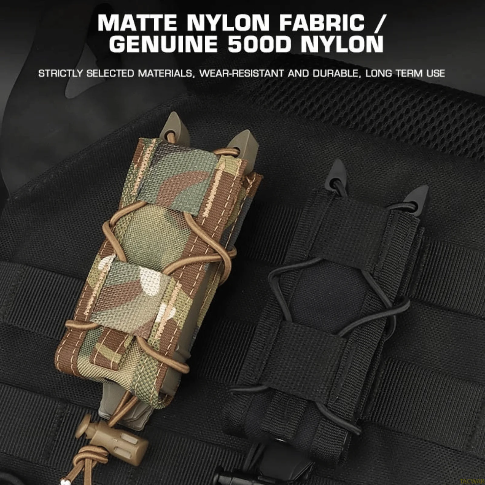 Bolsa táctica para pistola individual de 9mm, bolsa MOLLE Mag, bolsas para linterna, soporte para linterna para caza, tiro, Airsoft - imagen 4