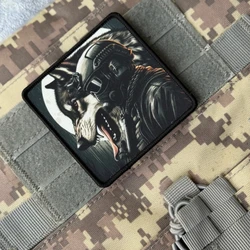Parche táctico de morale Lobo, insignia con velcro gancho-bucle