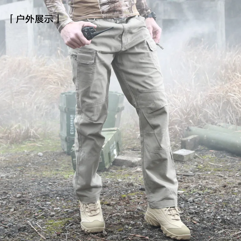 Pantalones de algodón Extra grueso para hombre, pantalón completo para deportes al aire libre, senderismo, escalada, resistente al desgaste, tácticos con múltiples bolsillos - imagen 5