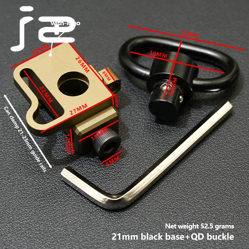 Airsoft VTAC QD Sling montaje giratorio M4 Sling adaptador de botón de liberación rápida apto para riel Picatinny de 20mm accesorio de Base de cuerda para pistola - imagen 3