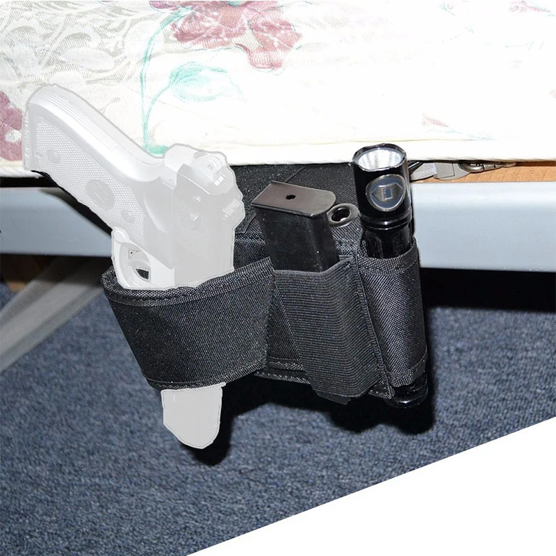 Funda para mesita de noche, asiento de coche, funda para pistola oculta para escritorio de coche, oficina, compatible con Glock 17 22 S & W, Etc., funda para pistola diferente - imagen 5