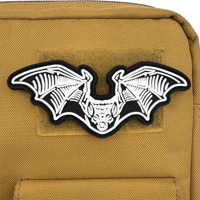 Parches de gancho y bucle de murciélago, PVC, capítulo de moral, ropa para exteriores, mochila, insignia de parche noctilucente diy