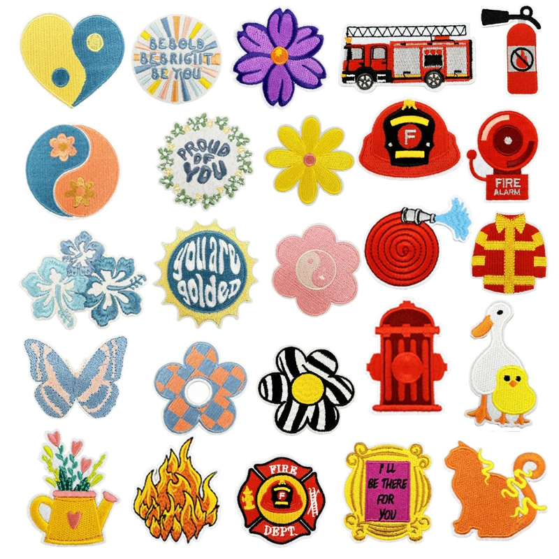 Parche de planchado personalizado bordado serie de extinción de incendios insignia vestir parche de costura creativo - imagen 2