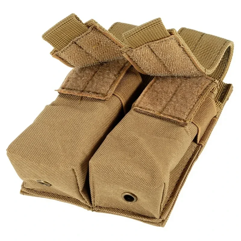 Molle táctico doble 9mm bolsa de revista soporte para linterna, AK AR Rifle Mag funda EDC riñonera bolsa de accesorios - imagen 5