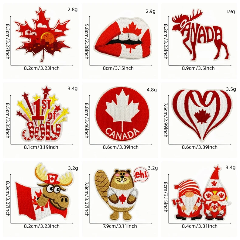 10 unids/lote, insignias de parche bordado de Canadá, parche de hoja de arce de lectura de Canadá, parches para planchar para ropa, chaquetas, sombreros, pegatinas para coser - imagen 3