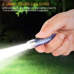 Linterna táctica LED recargable USB mini llavero EDC