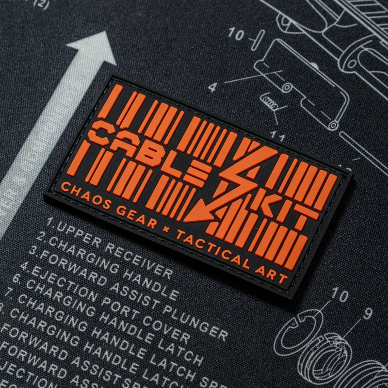 CHAOS GEAR-Kit de cables de conexión de PVC, arte táctico rectangular luminoso, insignia de flecha relámpago, modelo exclusivo para decoración de bolsas de ropa - imagen 3