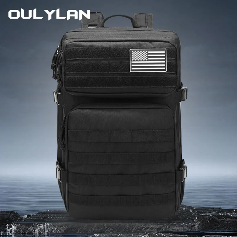 Mochila de acampada para deportes al aire libre para hombre, bolsa de senderismo y montañismo, gran capacidad, 45l, 3P - imagen 3