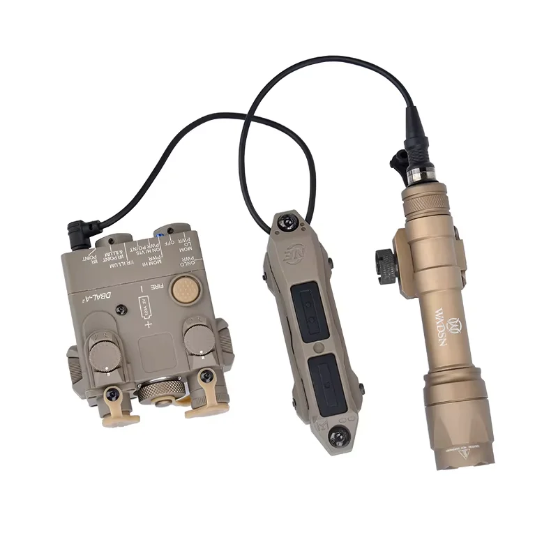 Tacitcal DBAL A2 M300 M600 linterna láser de punto rojo y verde, solo interruptor de presión láser, luz de arma Airsoft de caza para riel de 20mm - imagen 2