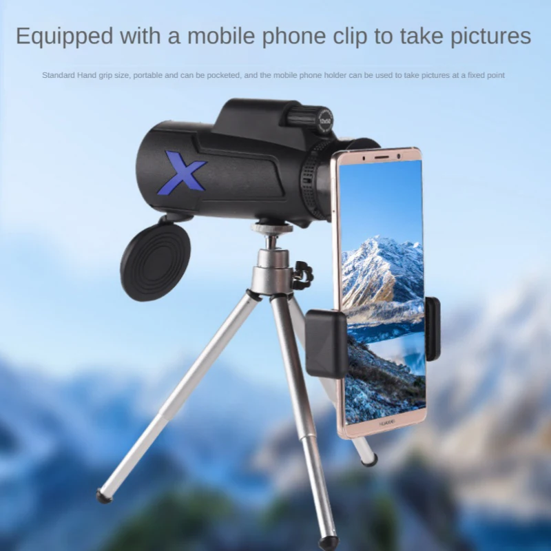 Potente telescopio Monocular 12x50 HD ZOOM binoculares portátiles telescopio de largo alcance caza Camping con trípode Clip para teléfono - imagen 2