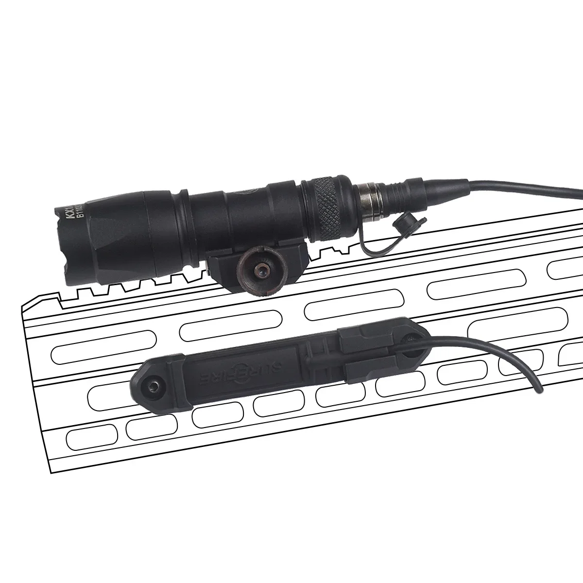 Surefire M600 M300 m-lok Keymod cinta remota interruptor de almohadilla de presión 20mm placas de montaje en riel accesorios Scout luz linterna 3 tipos - imagen 4