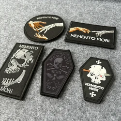 Parche bordado calavera Memento Mori MOLLE para equipamiento táctico